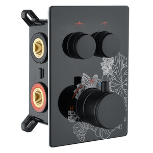 حمام خلاط صنبور الدش الزجاج المقسى زر أخفى ثرموستاتي <span class=keywords><strong>2</strong></span> الطريقة صمام تحويل - Product Image 3