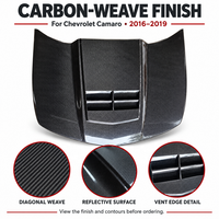 Capot moteur en fibre de carbone GEEMOXI ZL1 AE-C001-1 pour Chevrolet Camaro 2016-2019, léger, ventilé, à fixation par boulons, universel