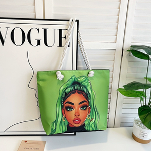 Bolsa de Mano de Lona con Estampado de Niña, de Gran Capacidad, Personalizada, para Regalo - Product Image 2