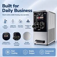 Mini Máquina de Helado Suave de Sobremesa, de un Solo Cabezal, Ahorradora de Energía, Portátil, para Uso Doméstico y Comercial