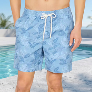 Service OEM – Short de plage homme personnalisé – Cordon de serrage, imprimé, séchage rapide, respirant, écologique, anti-plis, taille mi-haute, en polyester - Product Image 1