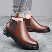 Chaussures habillées pour hommes de qualité supérieure, bottes Chelsea transfrontalières, grande taille, chaussures décontractées de style britannique, bottes à cheville, hauteur accrue