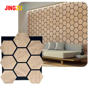 Paneles Acústicos Hexagonales de Forma Especial, Paneles de Madera Veneer Aku, Revestimiento de Pared Insonorizante para Decoración del Hogar - Product Image 3