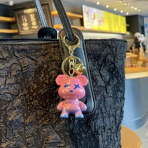 Hot-selling 3D <b>Cute</b> Colorful Cartoon Fluid <b>Bear</b> Keychains Car Key Chain Bags Pendants Cool Keyring Holder Gifts - Product Image 2