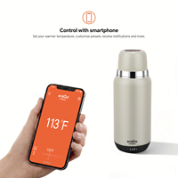 Botol Termos Vakum Stainless Steel Portable untuk Perjalanan, Cangkir Mug Penghangat Susu MilkNest untuk Perjalanan Luar Ruangan dan Berkemah
