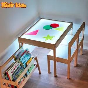 Xiair Montessori Kindergarten Daycare Playing Table Wooden Mini LED Toys Table For Preschool Childcraft LED Mini Light Table