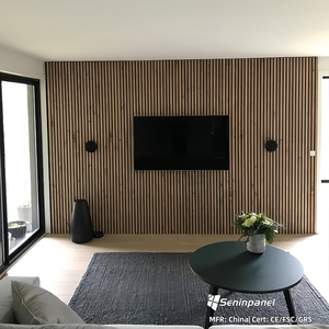 แผ่นผนังอะคูสติกไม้สมัยใหม่ แผ่นไม้ระแนงน้ำหนักเบา วัสดุกันเสียง ห้องดนตรี สตูดิโอ ห้องนอน ตัวอย่าง - Product Image 4