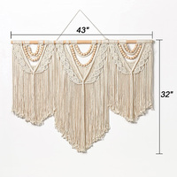Perle en bois grand macramé tenture murale Chic bohème tapisserie tissée à la main pour chambre salon fête de mariage