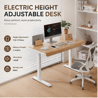 Bureau d'ordinateur électrique réglable en hauteur pour le travail à domicile, utilisation avec ordinateur portable, montage facile, construction durable résistante à l'eau