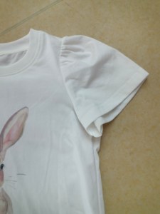 <span class=keywords><strong>Felpa</strong></span> ecologica autunnale in cotone a manica corta da ragazza graziosa cravatta a tema foresta con motivo arricciato sfondo bianco - Product Image 5