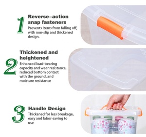 Boîte de rangement transparente en plastique <span class=keywords><strong>pour</strong></span> vêtements, organisateur empilable clair, conteneur de protection saisonnière <span class=keywords><strong>pour</strong></span> armoire et placard - Product Image 6