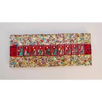 Tuiles de Mahjong Américaines en Papier Rouge Vin de Noël, Ensemble de 160 Tuiles, Artisanat Acrylique Premium, Collection Designer Inspirée des Fêtes, Festif