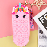 Hengyaopen – boîte à crayons pop arc-en-ciel pour enfants, pochette à crayons popit mignon en silicone