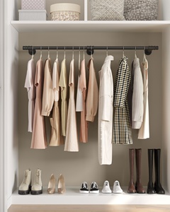 SONGMICS Barra Appendiabiti Salvaspazio Nera Stendibiancheria da Parete per Stanze Piccole - Product Image 3