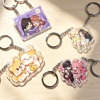 Portachiavi Magnetico Bifacciale in Acrilico con Stampa UV Personalizzata, Charm Anime Cartoon Fai-da-Te per Regali e Merchandise Fandom