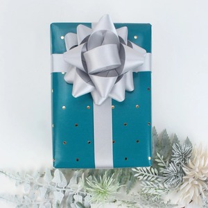 Blue Gold Leaf Pattern Recyclable Gift <b>Wrapping</b> <b>Paper</b> Roll Double Sided Art <b>Paper</b> 70GSM for Gift Packaging Digital Printing - Product Image 3