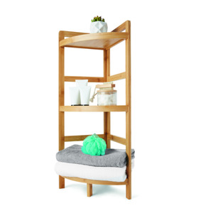 Bamboo Three-Tier <strong>Corner</strong> <strong>Storage</strong> Organizer Tall Display Shower Shelf <strong>Corner</strong> <strong>Unit</strong> - Product Image 6