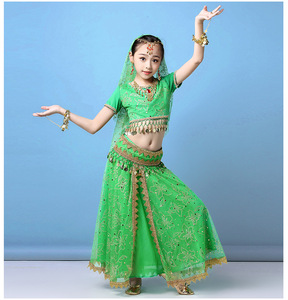 Magnifique Costume de Danse du Ventre de Princesse <span class=keywords><strong>Indienne</strong></span> <span class=keywords><strong>Bollywood</strong></span> pour Filles, Idéal pour Anniversaires, Festivals et Fêtes, en Polyester - Product Image 2