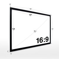 Écran de projection JAVES FFS 120" 150" 135 pouces 16:9 à gain élevé, compatible HD, cadre fixe 9 cm, PVC noir, certifié CE, garantie de 2 ans