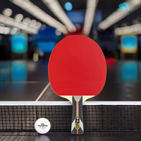 Raquette de tennis de table haut de gamme en fibre de carbone avec coffret cadeau de luxe, 2 balles de tennis de table trois étoiles incluses
