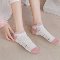 Chaussettes de Sport en coton rose pour adolescentes, motif Floral, dessin animé, fruits, pour femmes, nouvelle collection