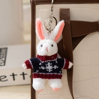 Llavero de Peluche de Conejito con Suéter Romántico, Colgante Kawaii para Bolsa, Regalo de San Valentín
