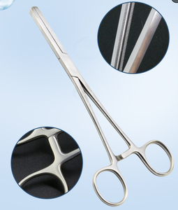 Pinça Hemostática de Sulco Largo para Cirurgia Veterinária de Cistos Uterinos e Ovarianos de Coelhos e Mamíferos com Tumores - Product Image 4