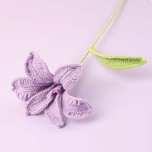 Bouquet di <span class=keywords><strong>Fiori</strong></span> Artificiali all'Uncinetto Fatti a Mano - Ramo di Giglio a Sei Foglie per Matrimoni e Decorazioni per la Casa - Vendita all'Ingrosso - Product Image 4