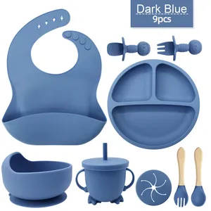 Ensemble d'alimentation pour bébé de <span class=keywords><strong>6</strong></span> <span class=keywords><strong>mois</strong></span> en silicone sans BPA de qualité alimentaire, 9 pièces, avec gobelet et bol pour bébé - Product Image 3