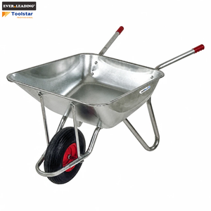 <span class=keywords><strong>Brouette</strong></span> de chantier prégalvanisée 101L avec roue pneumatique de 16 pouces et jante métallique – Outil de transport durable - Product Image 5