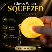 Porte-clés anti-stress en silicone coloré en forme de chignon lumineux, jouet multicolore de dessin animé pour étudiants et employés de bureau