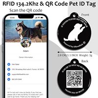 RFID 134,2 kHz & QR-Code Haustier-ID-Tag, Halsband anhänger, Hilfe für verlorene Haustiere nach Hause, Ersetzen des Mikrochips für Smart Auto Pet Door und Feeder