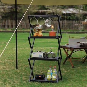 Mesa Plegable Rectangular de Aluminio para Exteriores K9050, Ligera, Portátil, para Campamento, Picnic, Multifuncional, con Estante de Almacenamiento - Product Image 4