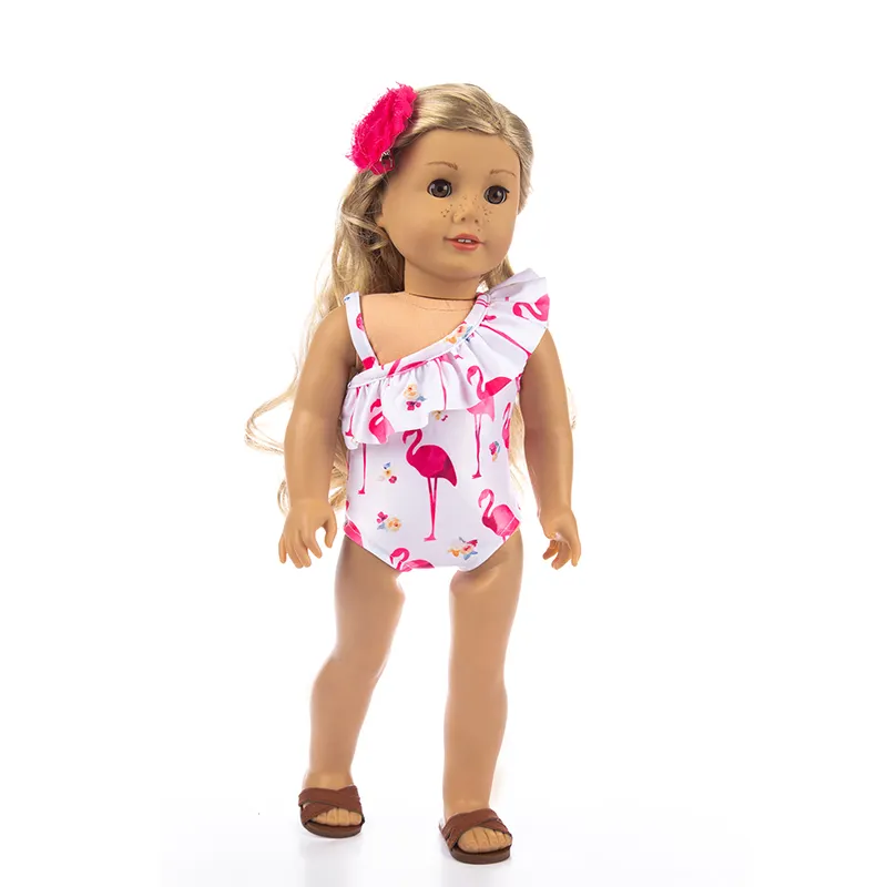 Милый Пляжный наряд куклы интимные аксессуары Купальники Одежда заплыва с оголовьем для American Girl Кукла 18 дюймов детская игрушка