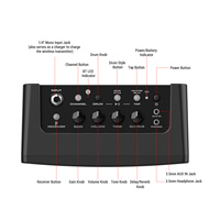 NUX Mighty Air Mini sans fil stéréo modélisation guitare électrique amplificateur de basse 10W ampli Rechargeable intégré tambour Machine retard Re