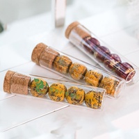 Boule de fleurs mixtes faites à la main, 4 pièces, culture naturelle durable, Mini combo de fleurs naturelles chinoises, cadeau, paquet de tubes en verre