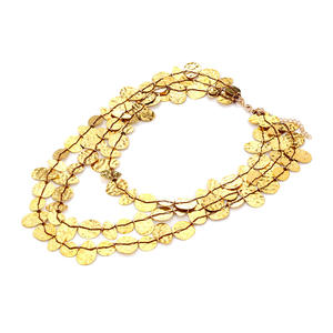Collar de Lentejuelas Minimalista de Moda Kaimei 2026, Collar Geométrico Circular de Oro de 18k con Tres Capas de Lentejuelas para Mujer - Product Image 4