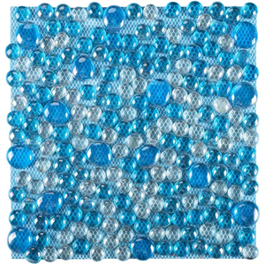 Azulejos de <span class=keywords><strong>piso</strong></span> de mosaico de piscina de vidrio para exteriores azul de diseño moderno, azulejos de pared de baño de cocina económicos - Product Image 1