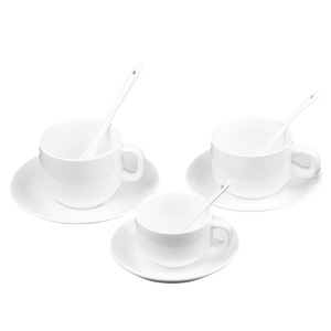 Juego de Tazas de Café de Cerámica Blancas de Color Sólido Aptas para Microondas para el Hogar, Regalo para Ocasiones Especiales - Product Image 4