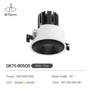 XRZLux Recessed Led Downlights 15W 220V Aluminum Anti-glare LED Ceiling Spotlights High-end Indoor Lighting Fixtures
