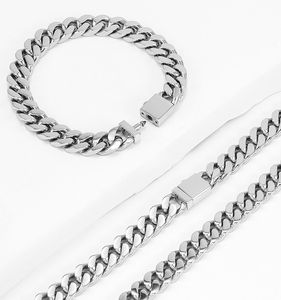 Venta al por mayor de moda de acero inoxidable collar de Hip Hop 18K chapado en oro cadena cubana con Rosa pistola patrón PVD acabado para el compromiso - Product Image 3