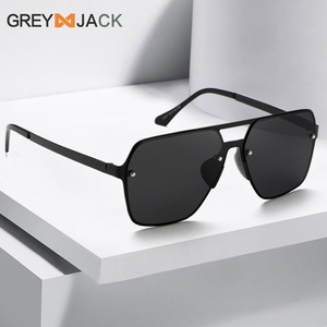 Gafas de Sol Unisex con Marco Metálico Gris Jack, Protección UV400, Lentes TAC, Estilo Aviador Grande para Hombre y Mujer - Product Image 2