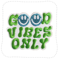 Citations inspirantes Broderie à la main Patchs thermocollants Tissu sergé avec polyester pour personnaliser les chapeaux Passez une bonne journée