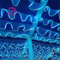 Rideau de Plafond Blanc Lumière LED Tentures de Plafond avec Bande Lumineuse pour Décoration de Plafond de Mariage