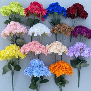 YOPIN-1621 5头仿勃艮第绣球花人造丝真触摸白色绣球花 - Product Image 1