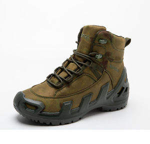 TSB08 Brown Green Brown CP Customized Brown Ankle Middle Cut <b>Boots</b> Ankle Height <b>Hiking</b> Outdoor Heavy Duty Training Shoes - Product Image 3