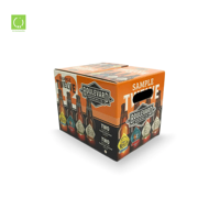 Boîte à vin en carton personnalisée avec logo, 6, 12, 24, 26, 48 emballages, poignée portable, emballage en papier ondulé, boîte à bière pour 12 canettes
