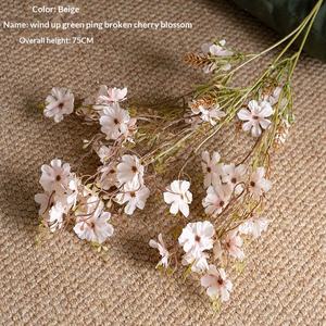 Flores Artificiales Estilo INS con Diseño de Algas Verdes y Flores de Cerezo, Moldeadas por Inyección, para Decoración de Interiores y Exteriores, Bodas y Eventos - Product Image 6