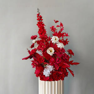 Decoración de flores artificiales pétalos de rosa artificiales blancos rojos oscuros negros para fiesta de aniversario de boda de noche romántica - Product Image 1