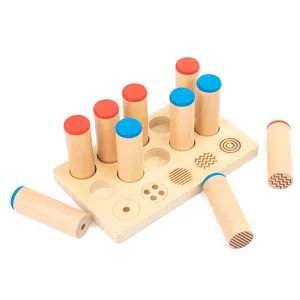 HOYE CRAFT Montessori Sensorial Material Wooden sensory Sound Box Education Sound Cylinder Set for kids
